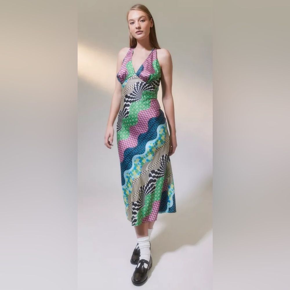 Multicolor Patterned Maxi Dress